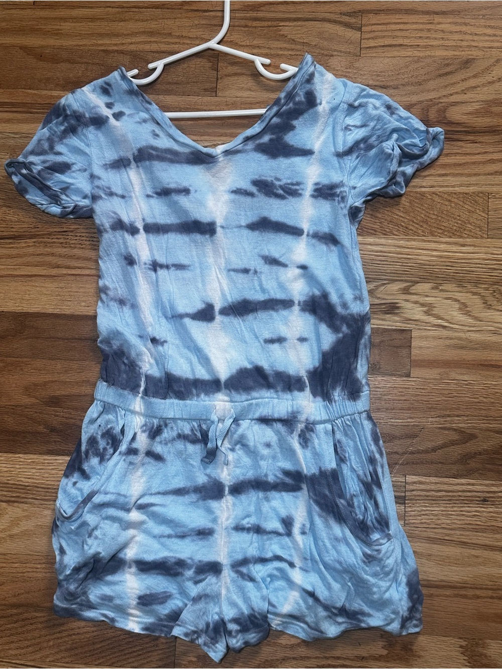 Splendid Blue Tie-Dye Short Sleeve Romper